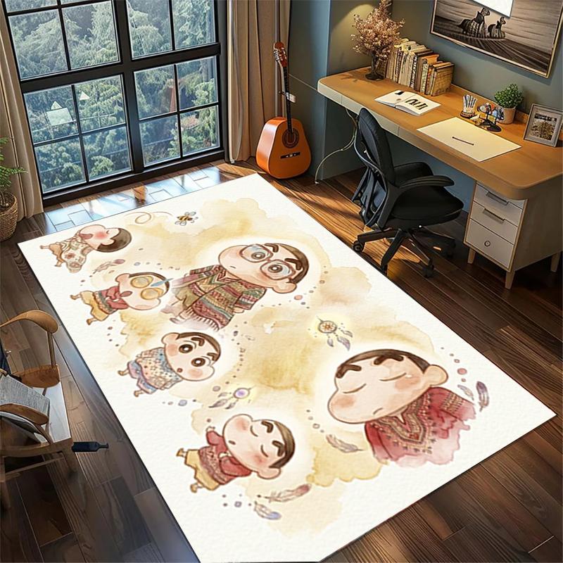 Large Crayon Shin-chan Area Carpet Non Slip Washable Floor Mat Gamer Room Bedroom Decor