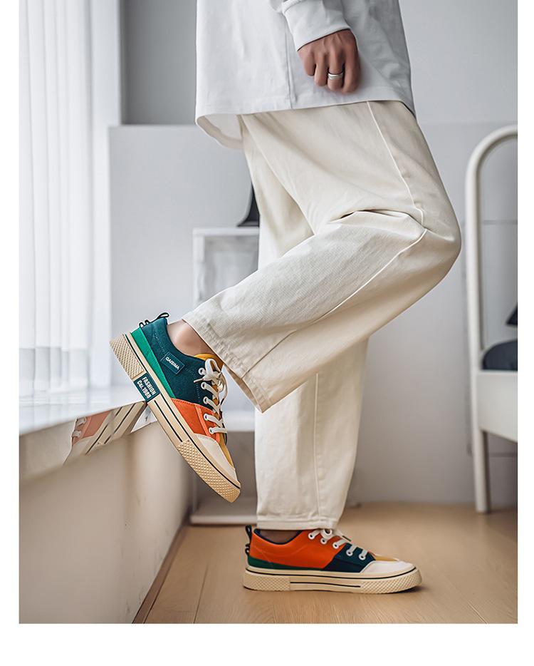Men's Colorblock Breathable Canvas Skate Shoes - 2025 Summer Trendy Versatile Casual Sportswear