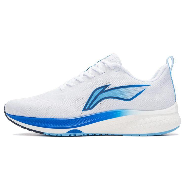 Li Ning Red Hare 5 Stoff Dämpfung Niedriger Schaft LIGHT FOAM Laufschuhe Herren Weiß Blau ARMT047-2