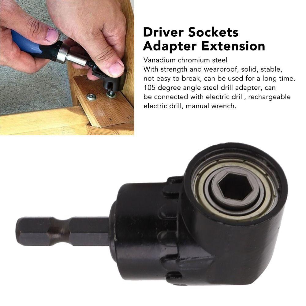 Black Right Angle Drill Adapter Multifunction Power Screwdriver Adapter Home Improvement