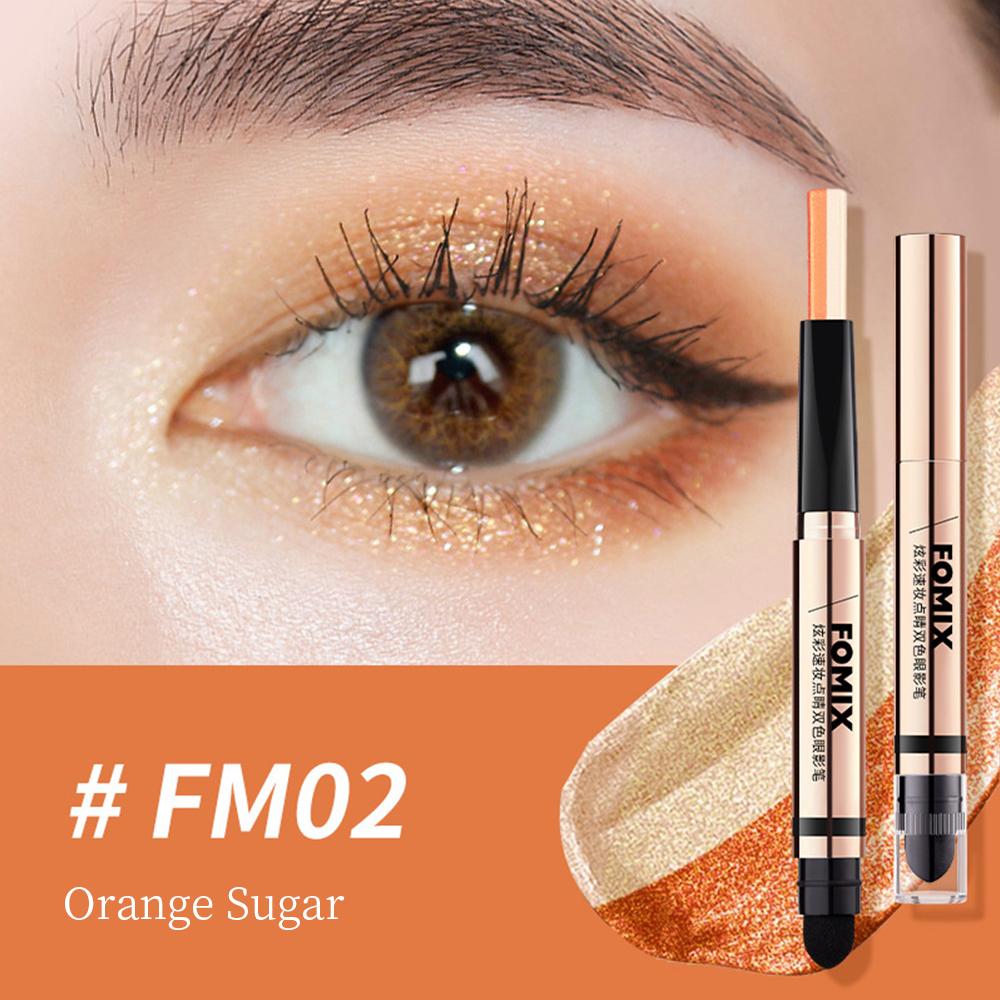 FOMIX 2-in-1 Cream Eyeshadow Stick Two Tone Eyeshadow Stick 2 Tone Cream Eyeshadow Stick Lazy Eyeshadow 2 Tone Stick