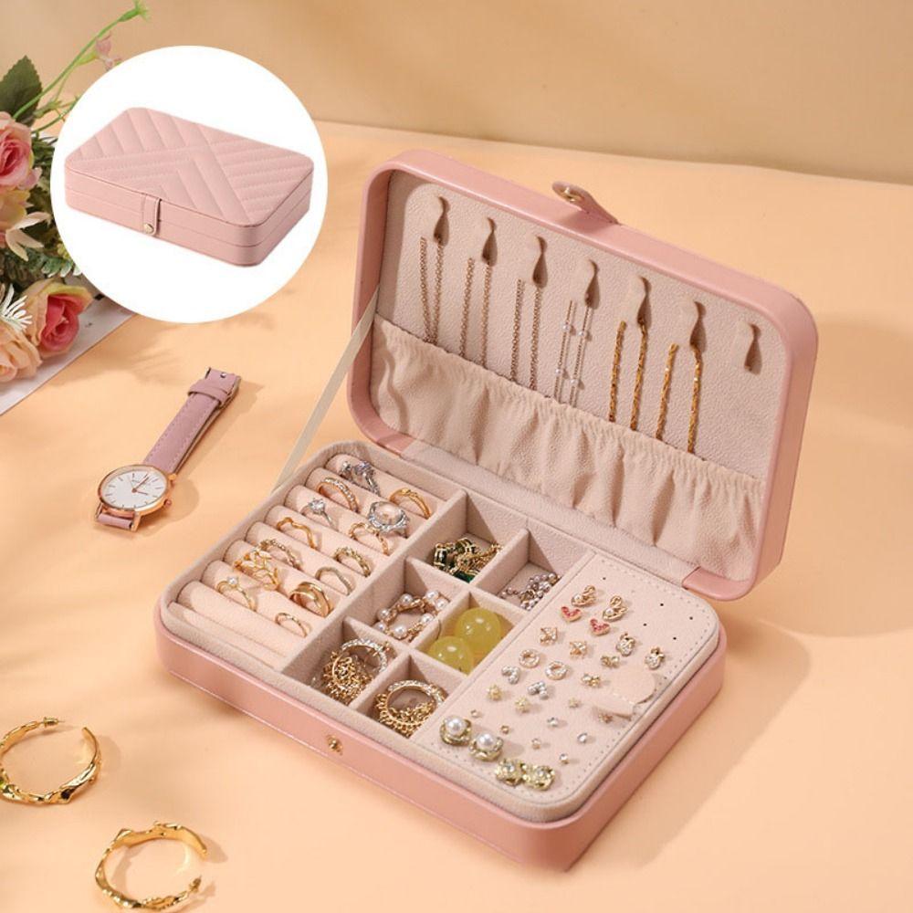 PU Jewelry Storage Box Large Capacity Necklace Storage Case Jewelry  Display Case  Women Gift