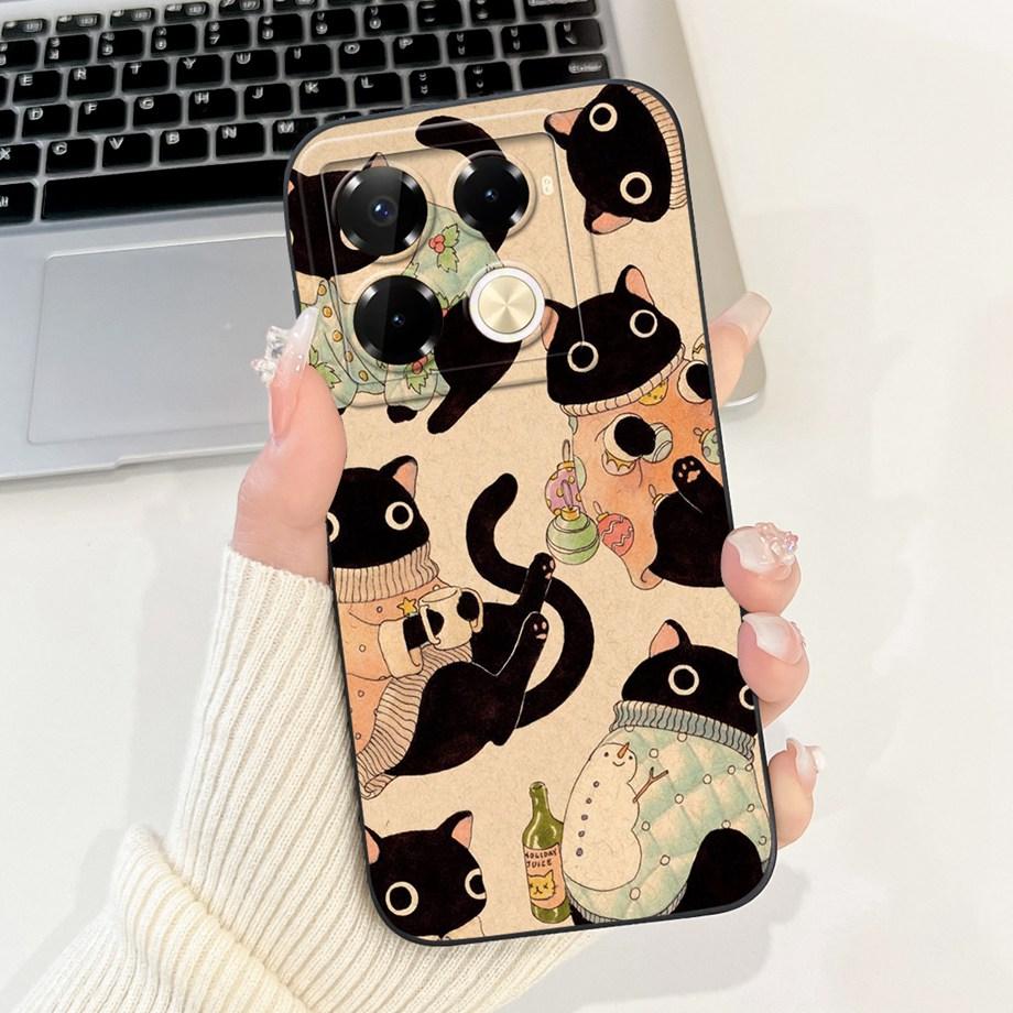 Soft TPU Candy Silicone Phone Case For Infinix Note 40 Pro Plus Note 40 4G 5G Back Cover Note40 4G Bumper Flower Girl Fashion