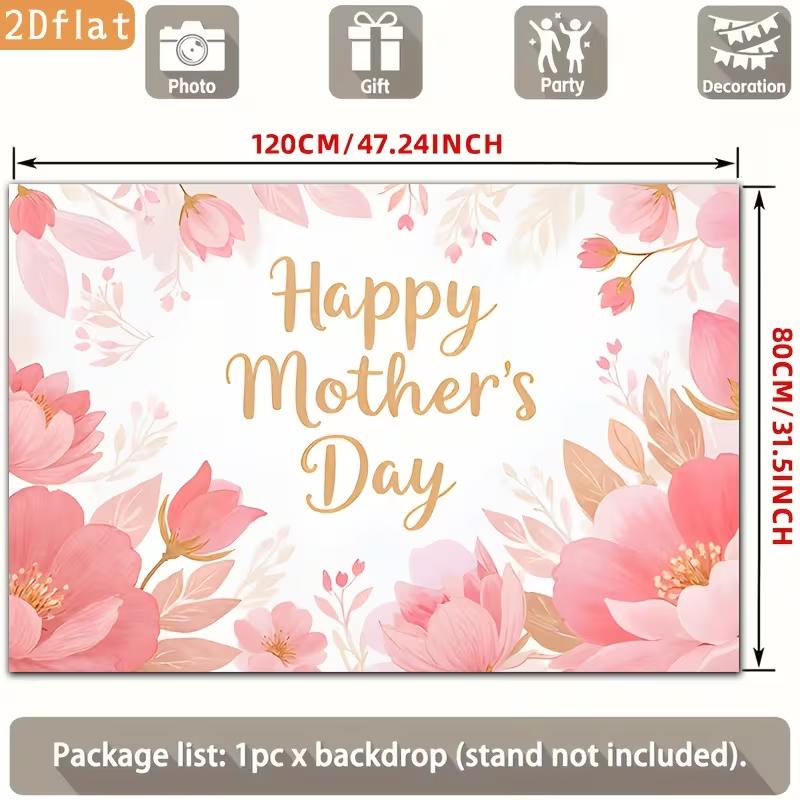 2D Happy Mother's Day Celebration Background, Soft Pink Flower Decor