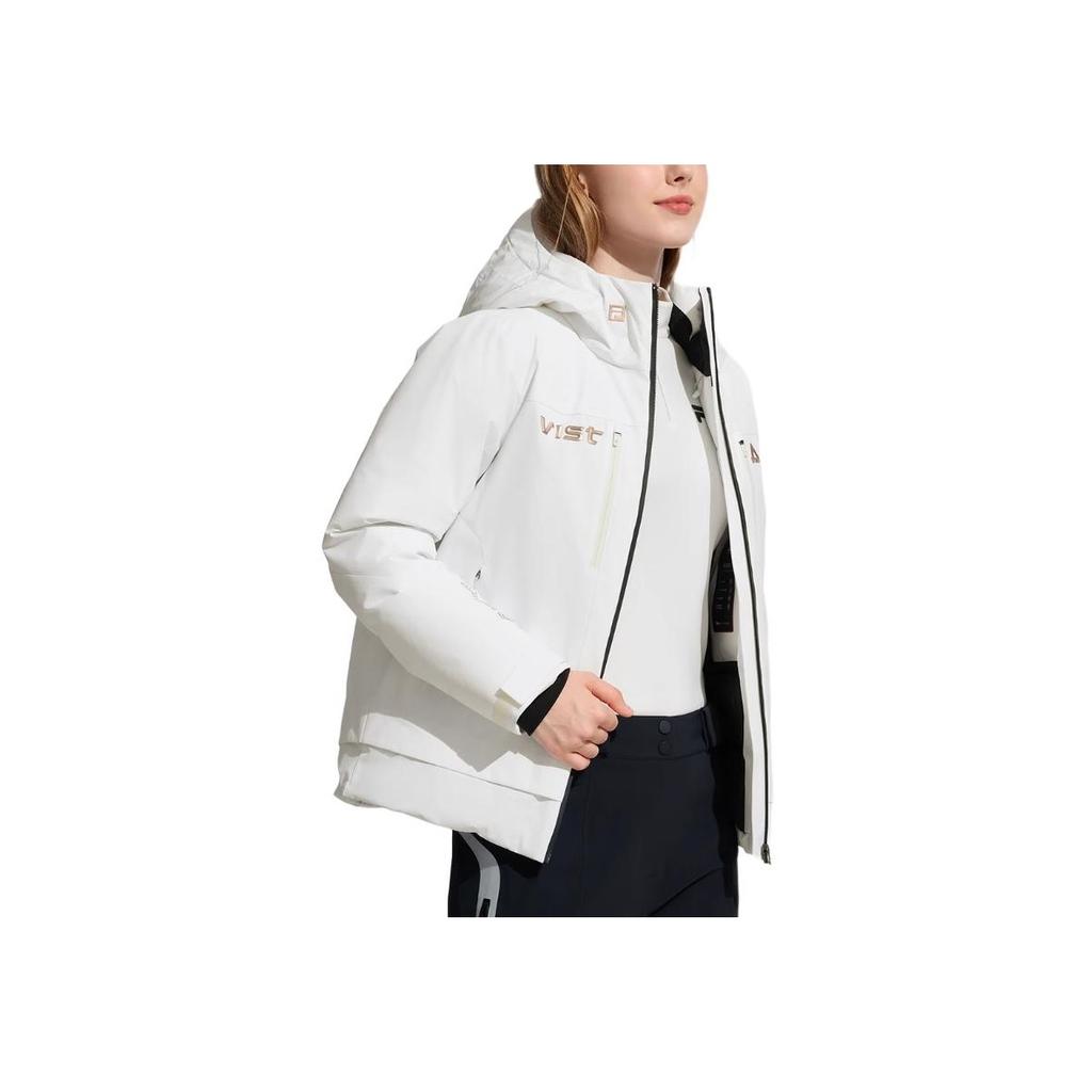 FILA Warm Versatile Hooded Long Sleeve Down Jacket Women outerwear White-Jade A11W446907F-WT