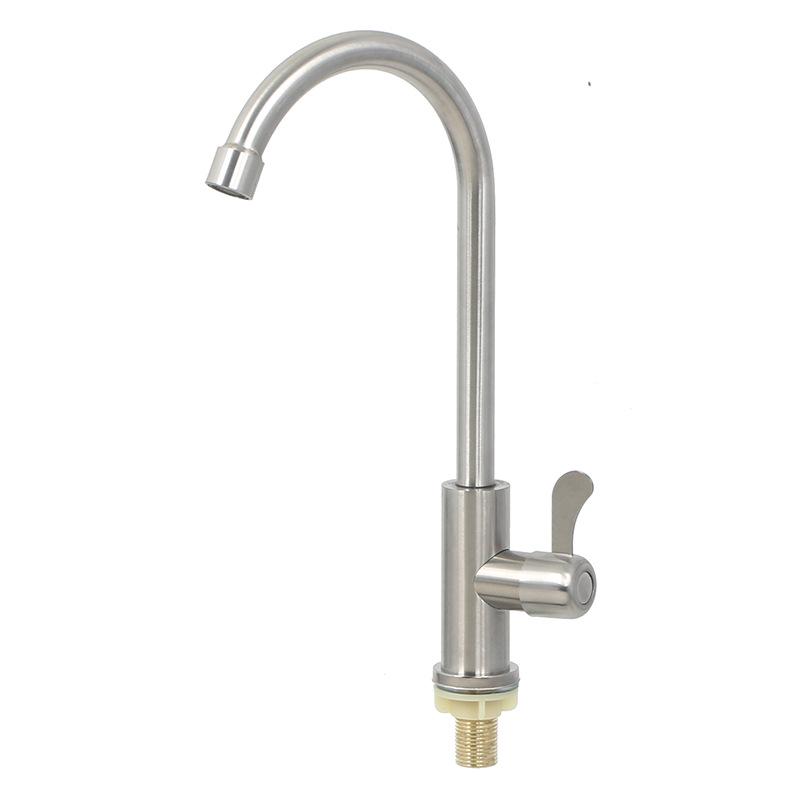 

304 Stainless Steel Kitchen & Bathroom Faucet with Hot/Cold Water, Vegetable Sink Compatible