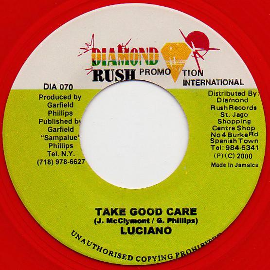 7inch Record LUCIANO - Take Good Care DIA070 Diamond Rush Pr Jamaica Reggae, Ska & Dub Used