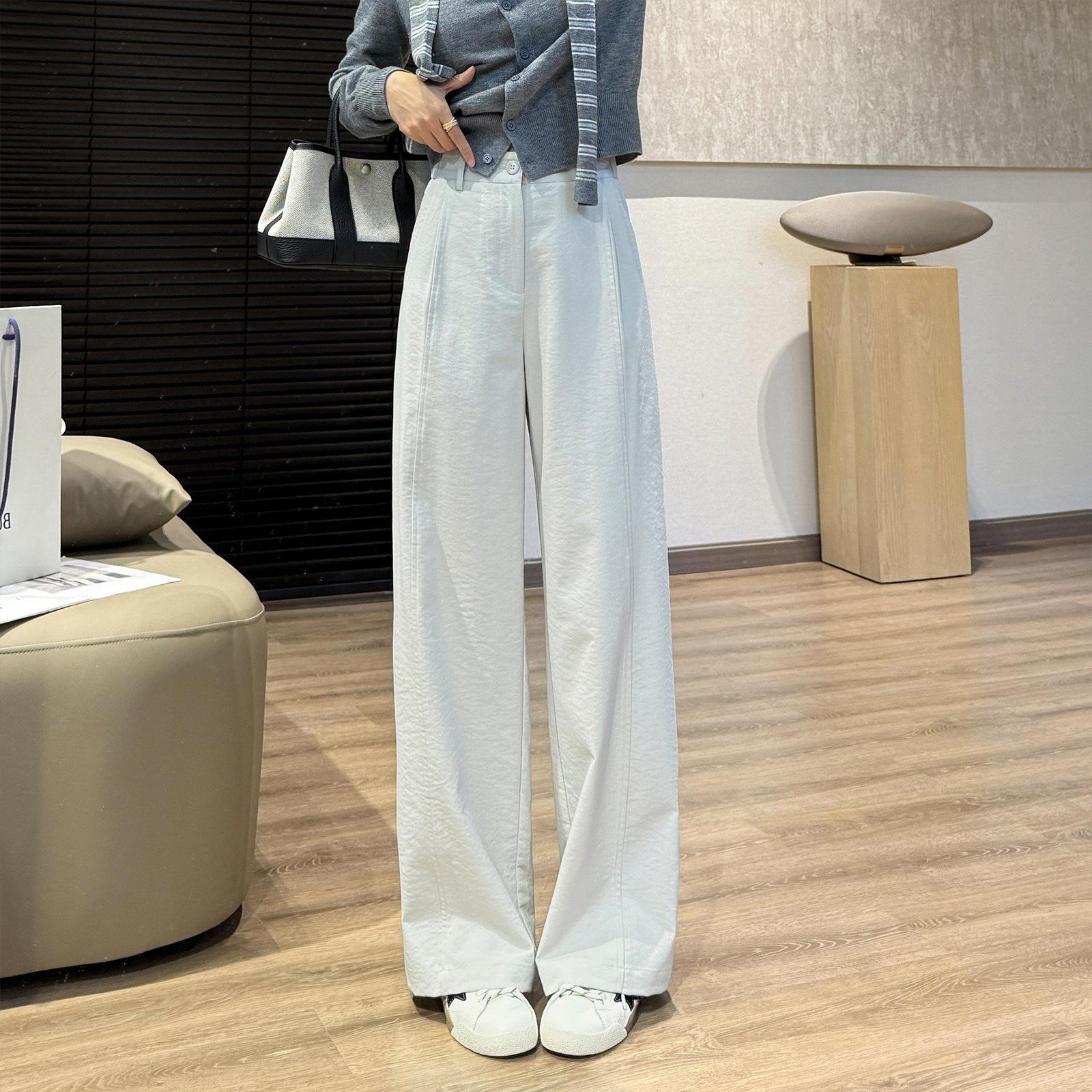 

Women s Loose-Fit Three-Piece Summer Pants - Comfortable, New Hydrogen Cow Fabric, Non-Dragging, Slightly Curved Straight Leg Design. L