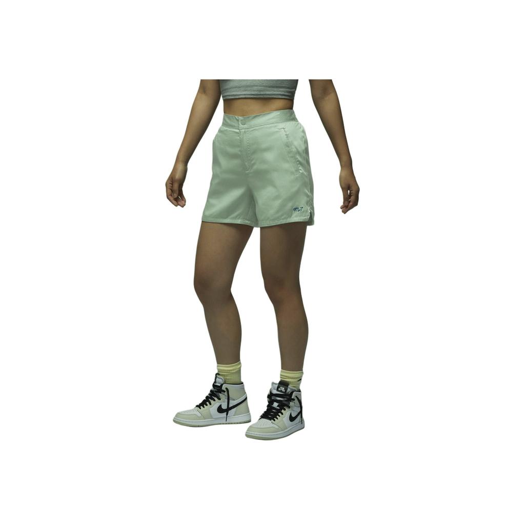 Jordan Mid Rise Zipper Comfortable Sports Casual Shorts Women Shorts Smoke-Gray Industrial-Blue FN5687-304
