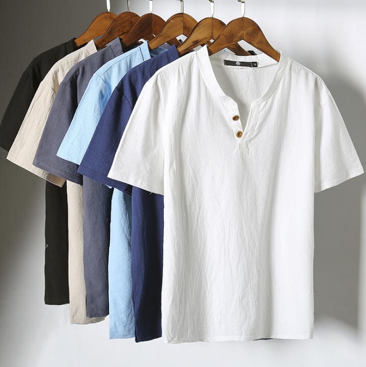 Letní pánské tričko s krátkým rukávem v čínském stylu Loose Large Size Ležérní tričko