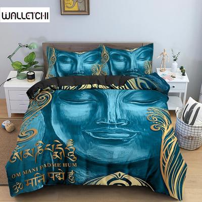 Rodinná Buddha Ložní souprava Mandala Povlak na přikrývku Luxusní Jednolůžková King Size Ložní soupravy Bohémské Ložní prádlo 2/3ks s povlakem na polštář