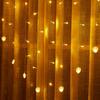LED Herz Lichterkette Vorhanglampe Warmweiß Heiratsantrag Deko 8 Modi