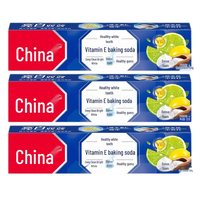 

Zhonghua Vitamin E Baking Soda Lemon Mint Toothpaste 3-Pack