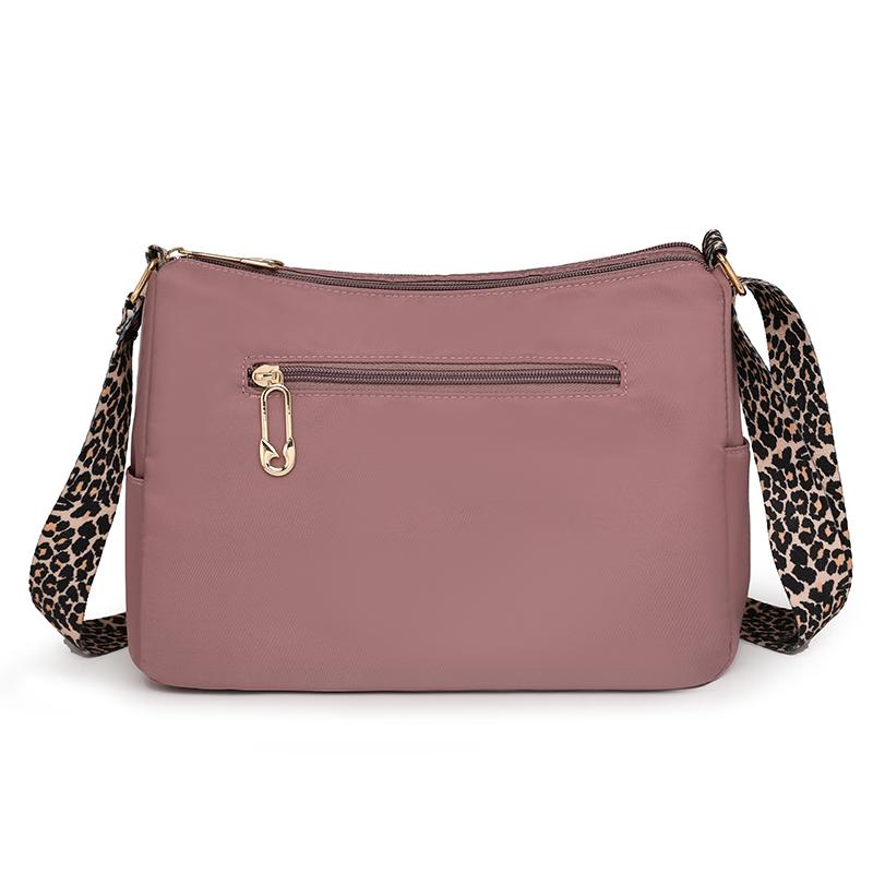 Large Capacity Women's Shoulder Bag Nylon Crossbody Bag Leopard Print Small Bag Mother Bag