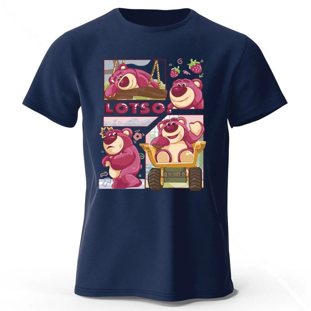 2026 New Strawberry Bear Daily Puzzle Cotton Short Sleeve MensWomens Daily Casual Soft High Quality Tshirt Large Loose Top