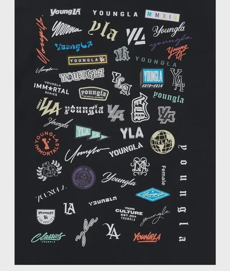 YOUNG LA Men's Loose Fit Cotton T-Shirt - Summer Full Back Print, Short-Sleeved, Round Neck, Casual Fitness Sports Top