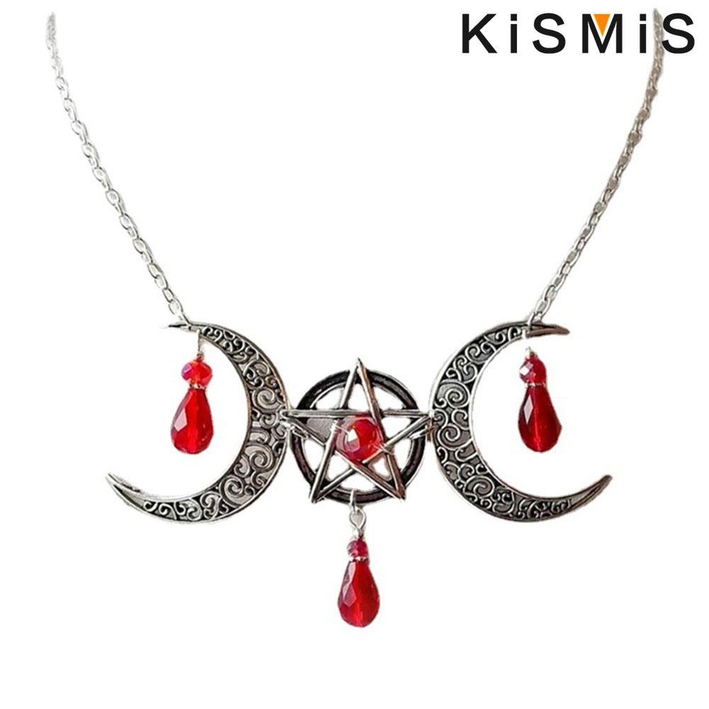 1ks březnový kámen pentagram kapka vody drahokam přívěsek náhrdelník gotické halloweenské šperky dárek