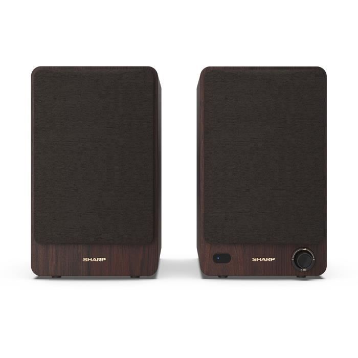 Haut-parleurs bluetooth - sharp - cp-ss30(br) - bibliotheque marron - 2x 30w - 2 voies - sans fil - 60w rms
