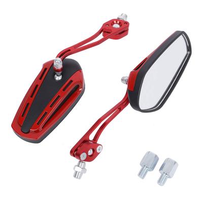 Cure NS1 Motorcycle Mirror, Custom Parts, Glass Mirror, Red, Sports, Lightweight, Durable, Long Deformation, Polygon, 10 Colors, Majesty Barrios