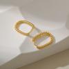 Women Fashion 18k Gold Plated Copper Oval Twisted Spiral Ear Buckle Earrings