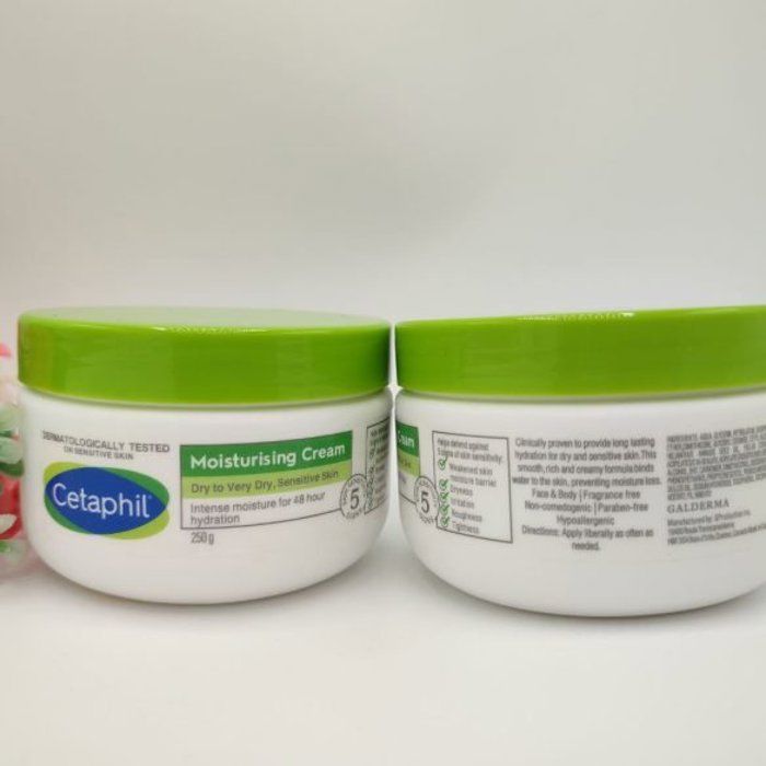 Cetaphil Crème Hydratante Corps & Visage 250g – Peaux Sensibles Sèches à Très Sèches | Niacinamide, Panthénol, Glycérine