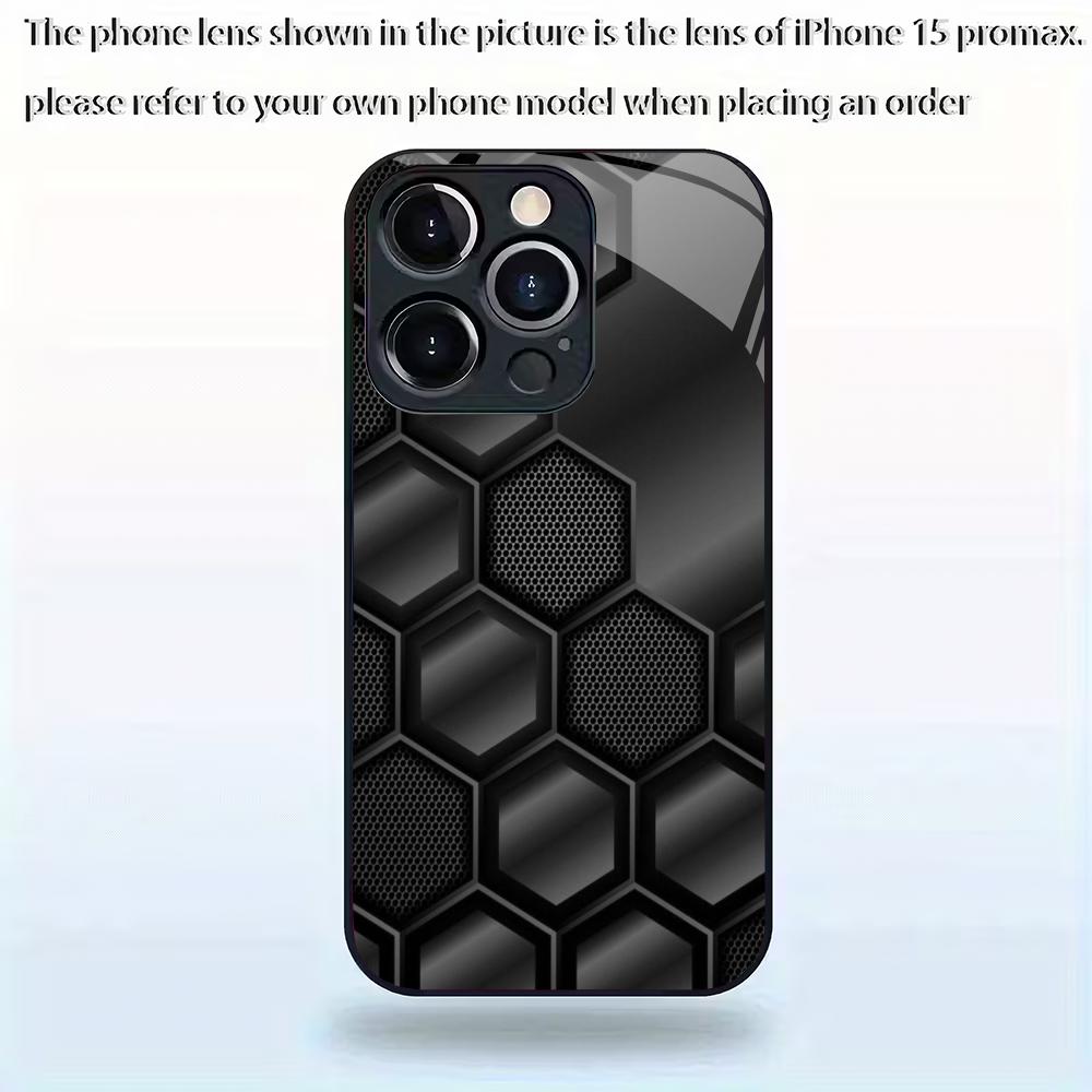 Irregular pattern design tempered glass mobile phone case suitable for iPhone17/16/15/14/13/12/11Pro Max all-inclusive anti-fall