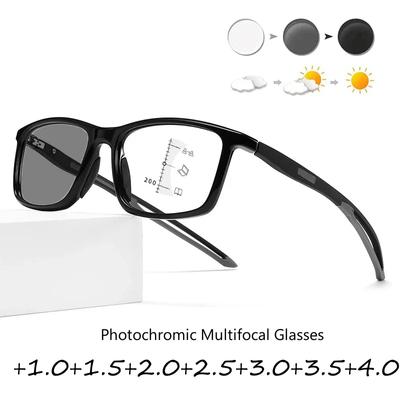 Donna Uomo Sport Occhiali multifocali fotocromatici Cambia colore Occhiali da lettura da lontano Occhiali da sole unisex per presbiopia