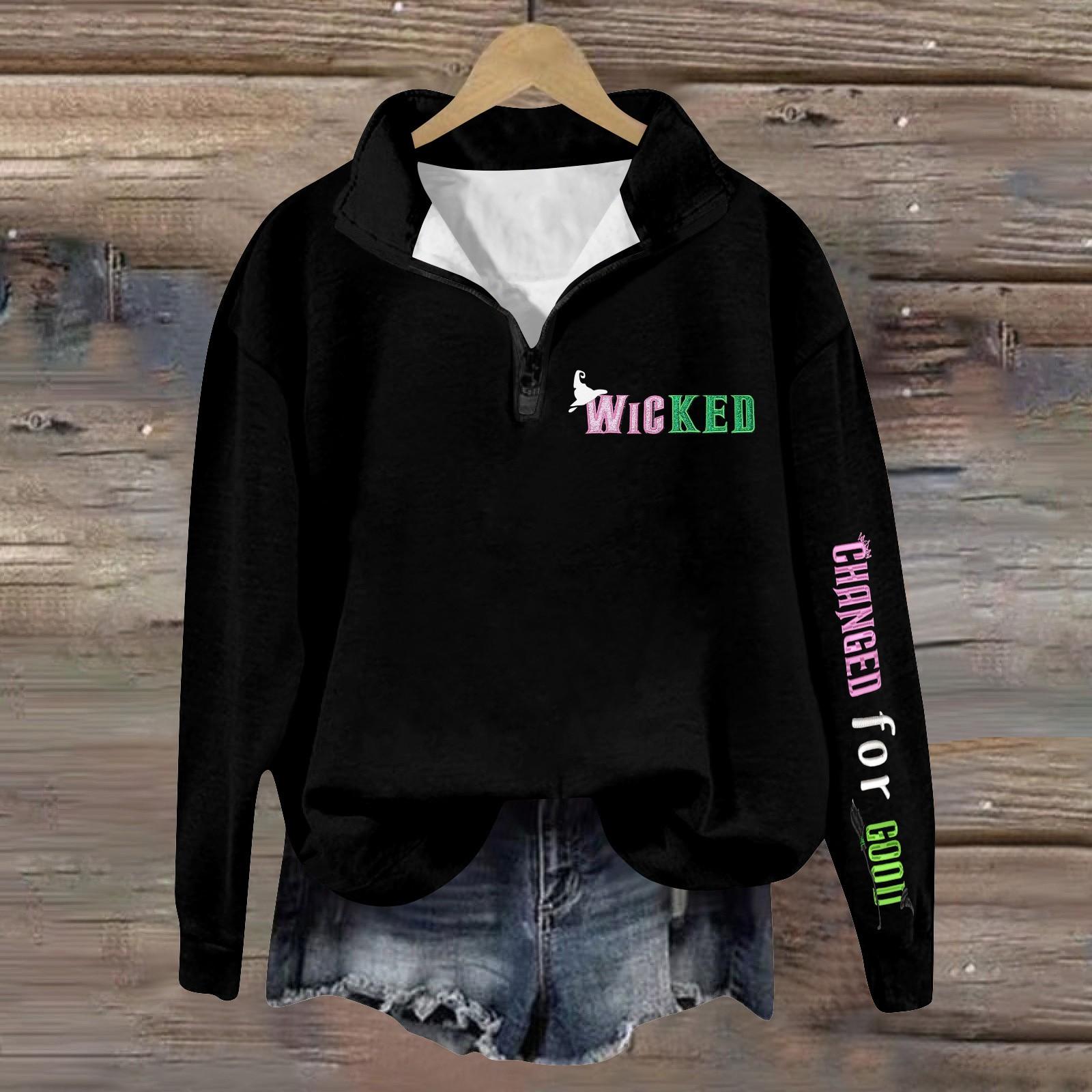 

Жіночий модний універсальний худі з довгим рукавом на блискавці з принтом відьми XL Кіновар