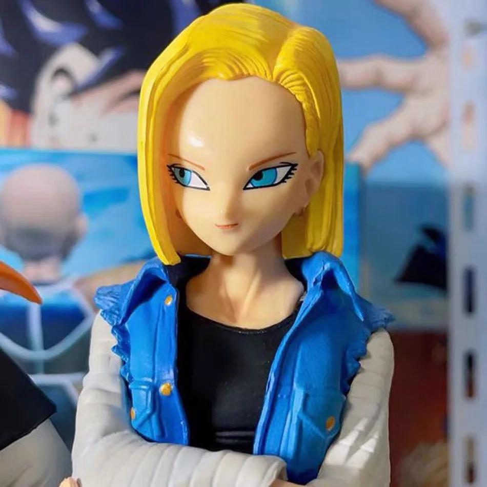 22CM Anime Dragon Ball Z Android 17 18 Figure Android 18 PVC Action Figures Collection Model Toys for Children Christmas Gifts