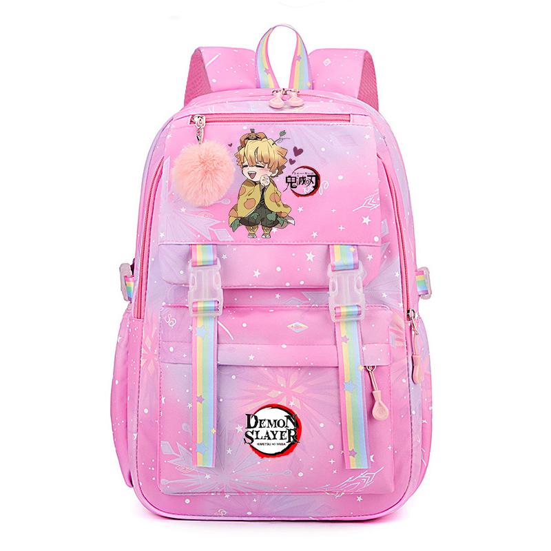 Anime Demon Slayer Backpack Computer Bagpack Sweet Soft Backpack Printed Girl Lightweight Schoolbag for Women Travel Leisure Bag Rucksack Mochila