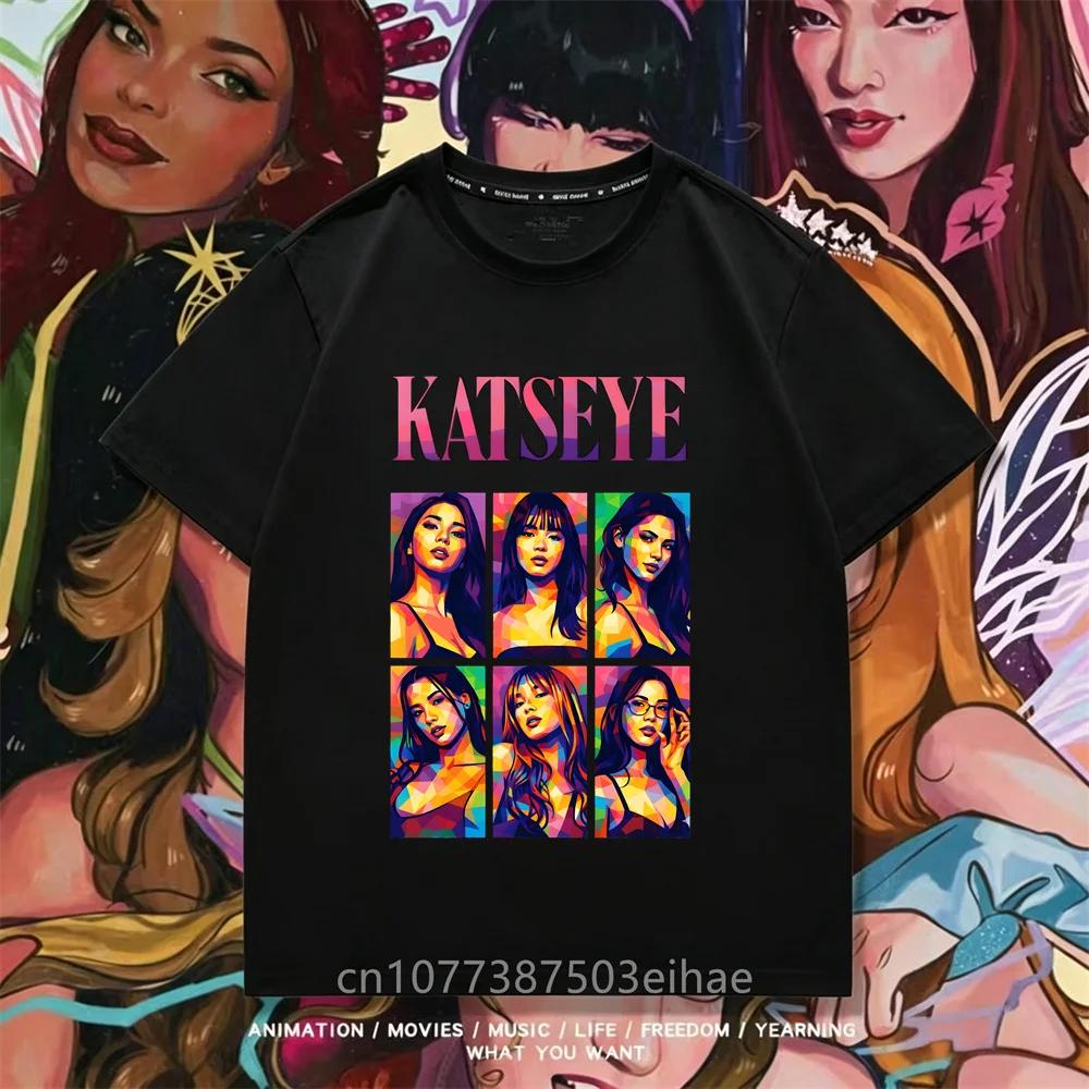 Summer Essential KATSEYE Print T Shirt Youth Girls Short Sleeve Casual Top Stylish Streetwear Daily Travel Casual Kid Apparel