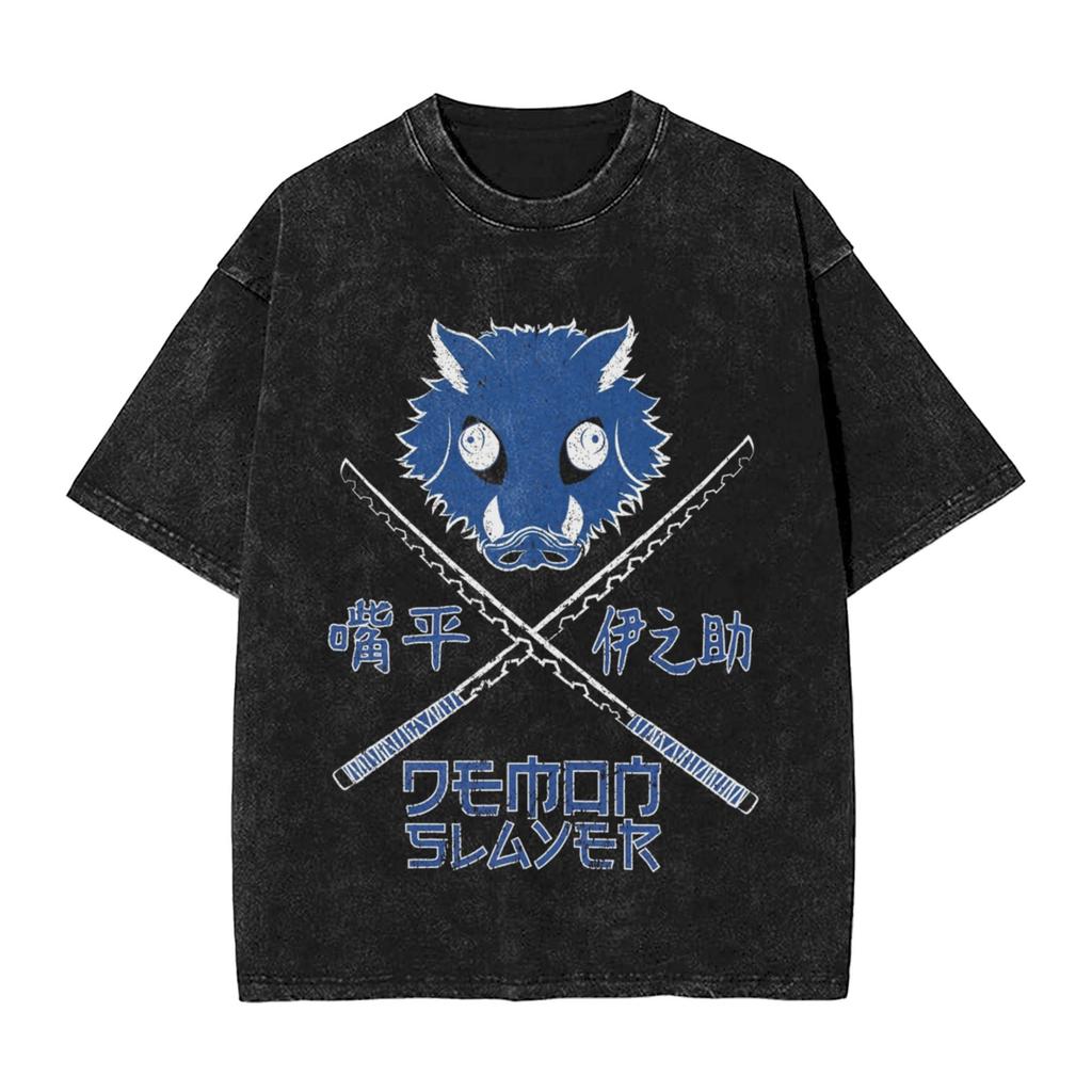 Demon Slayer Tokito Muichiro Mist Breathing Printed Tshirt Mens and Womens Washed Tshirt High Quality Vintage Cotton Tshirt