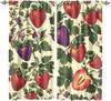 Cartoon Strawberries Curtains Bedroom,Vintage Tropical Fruit Strawberries Pattern Thermal Insulated Darkening Pocket Curtains