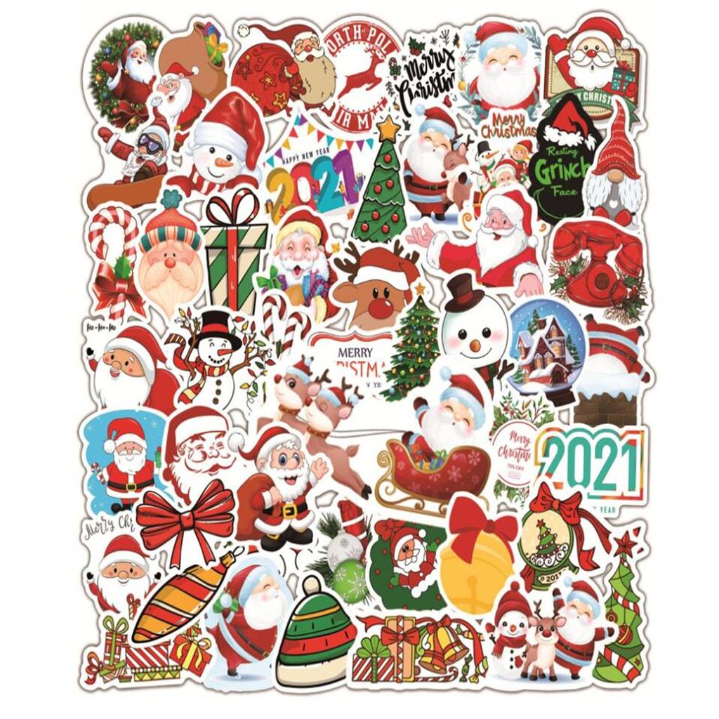50Pcs Kawaii Colorful Christmas sticker  Snowman Christmas Tree
