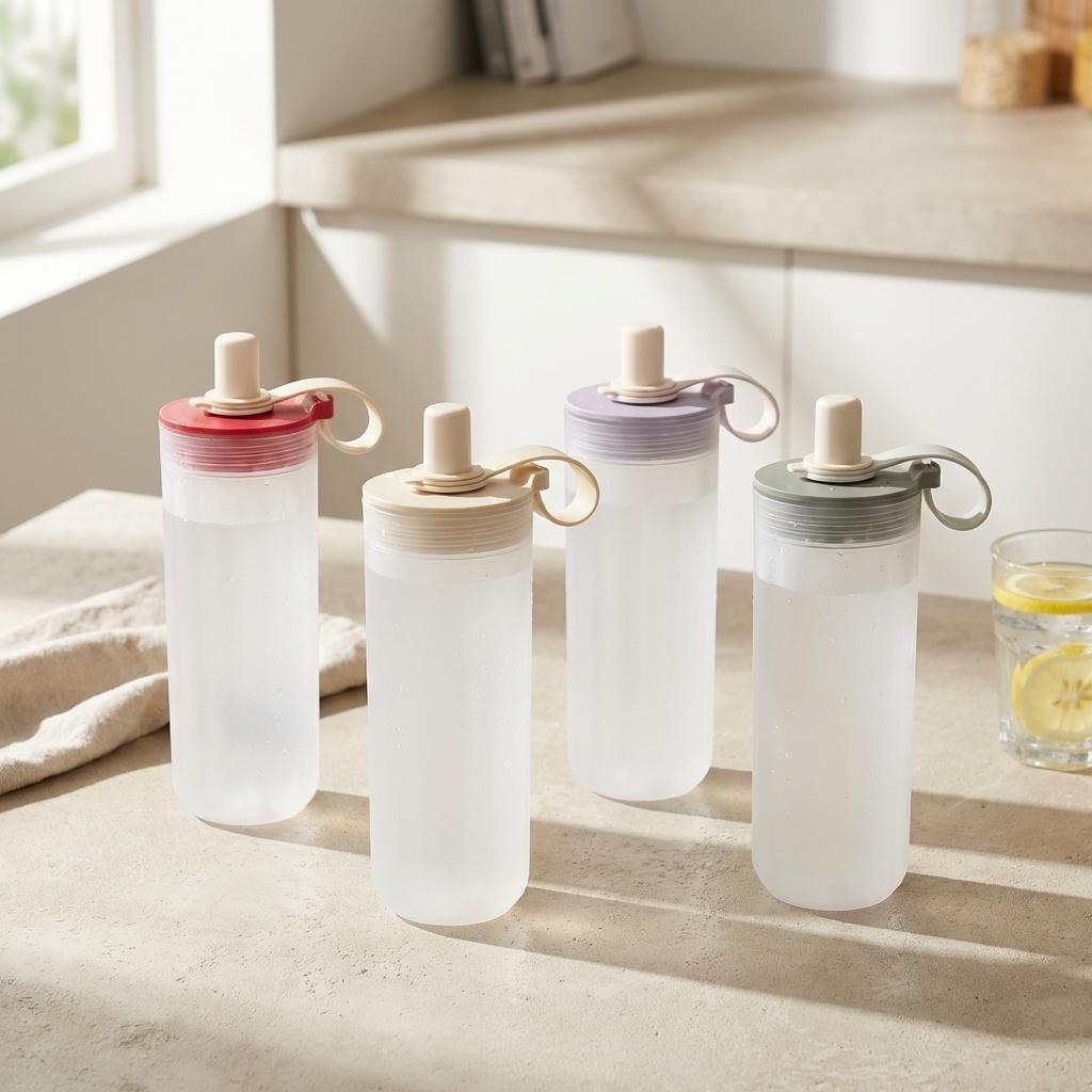 350/550ML Leak-proof Tumbler Travel Sport Water Cup With Handle&Straw Portable Plastic Drinking Bottle Drinkware For Students