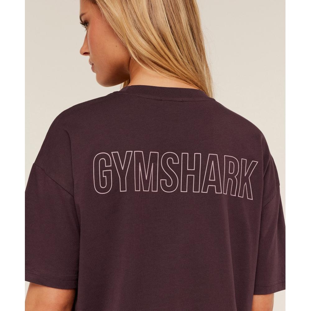 Gymshark Trace Graphic Oversized T shirT Gs Cherry Purple B4b3p Pcds