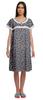 Moomaya Printed Short Sleeve Knee Length Nightdress Round Neck Sleepwear