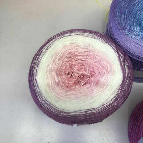 300g Organic Lace Cotton Blend Cake Roll Long Section Dyeing Yarn Hand-woven Shawl Scarf Skirt Hat Crochet Wool
