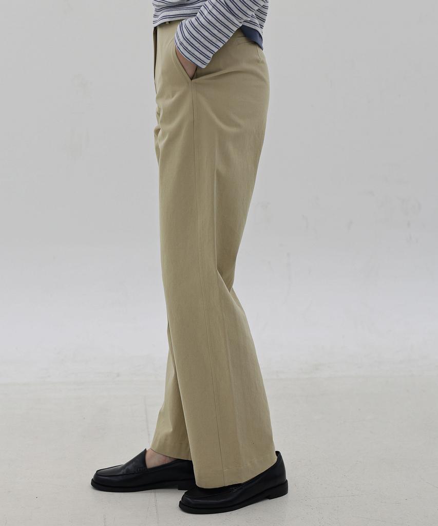Keullaepeu Straight Cut Cotton Pants_Beige
