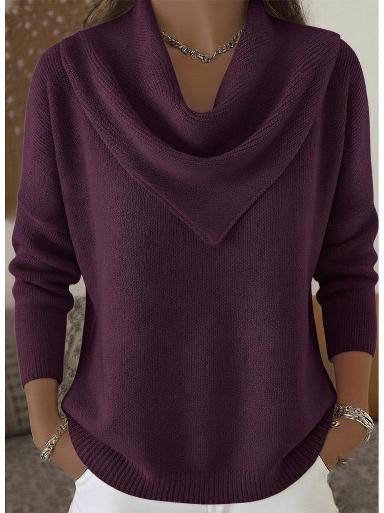2025 Women's Autumn/Winter Solid Color Long Sleeve Sweater
