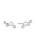 Silver Zigzag Shell Pearl 925 Silver Stud Earrings E074-11H.