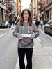 Women's Oversized Pockets Hoodie with Long Sleeve and Warm Sherpa Lining for Fall Winter Daily Wear