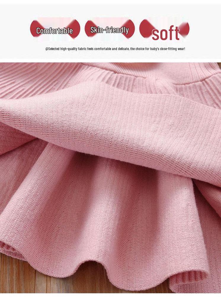 2025 Girls' Woolen Princess Dress – Autumn/Winter Long Sleeve Korean Style for Children