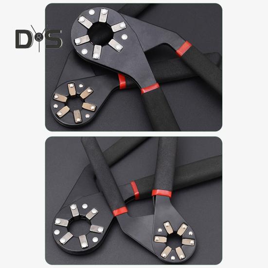 6/8-Inch Adjustable Wrench with Non-slip Ergonomic Handle Heavy Duty High Carbon Steel Multi-functional Repair Monkey Wrench Hexagonal Spanner Tools