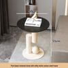 Cream-Style Sintered Stone Side Table: Minimalist Round Coffee Table for Living Room or Bedside, Light Luxury Feel.
