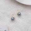 Elegant Retro Gray Pearl Earrings with Light Luxury Feel for Women