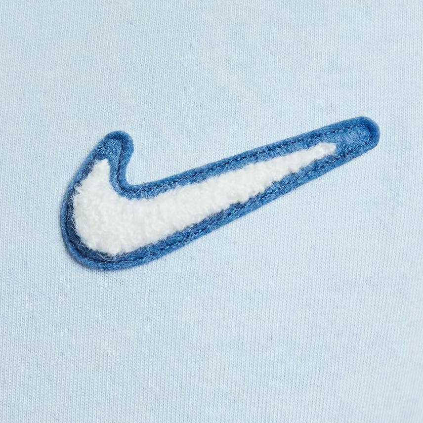 Nike Logo Round Neck Loose T-Shirt Men Tops Sky-Blue HV1672-441