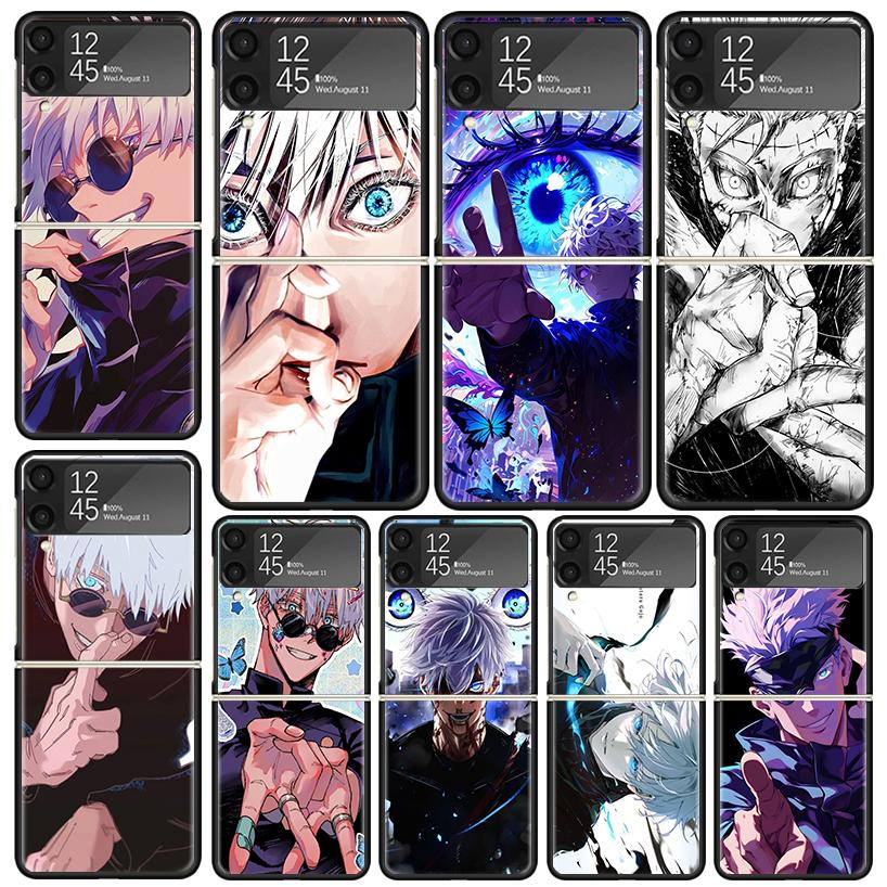 Kaisen J-Jujutsu Gojo Satoru Phone Case For Samsung Galaxy Z Flip7 Flip6 Flip3 Flip4 Flip5 PC Hard Z Flip 7 6 5 4 3 5G Fundas Co