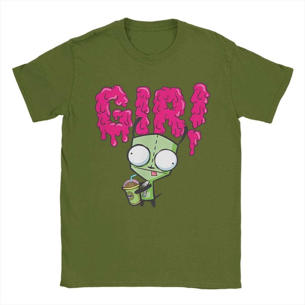 Invader Zim Gir Slime Slush Mens T Shirts Novelty Tee Shirt Short Sleeve Crew Neck TShirts Pure Cotton Summer Tops