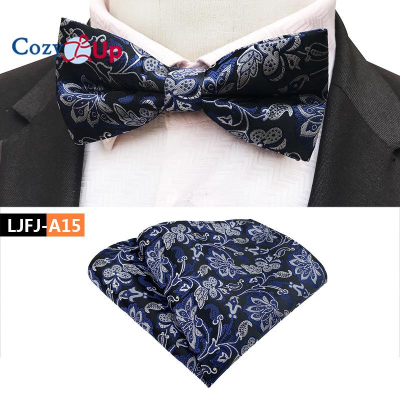 Costum Din Două Piese Papion Paisley Și Batista De Buzunar